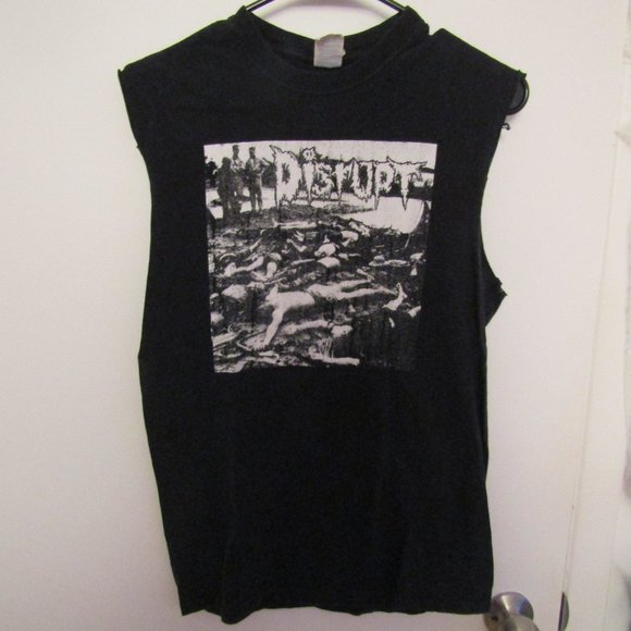 Disrupt Crust Punk Grind Band Muscle Tee Size S - Picture 1 of 2